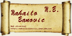 Mahailo Banović vizit kartica